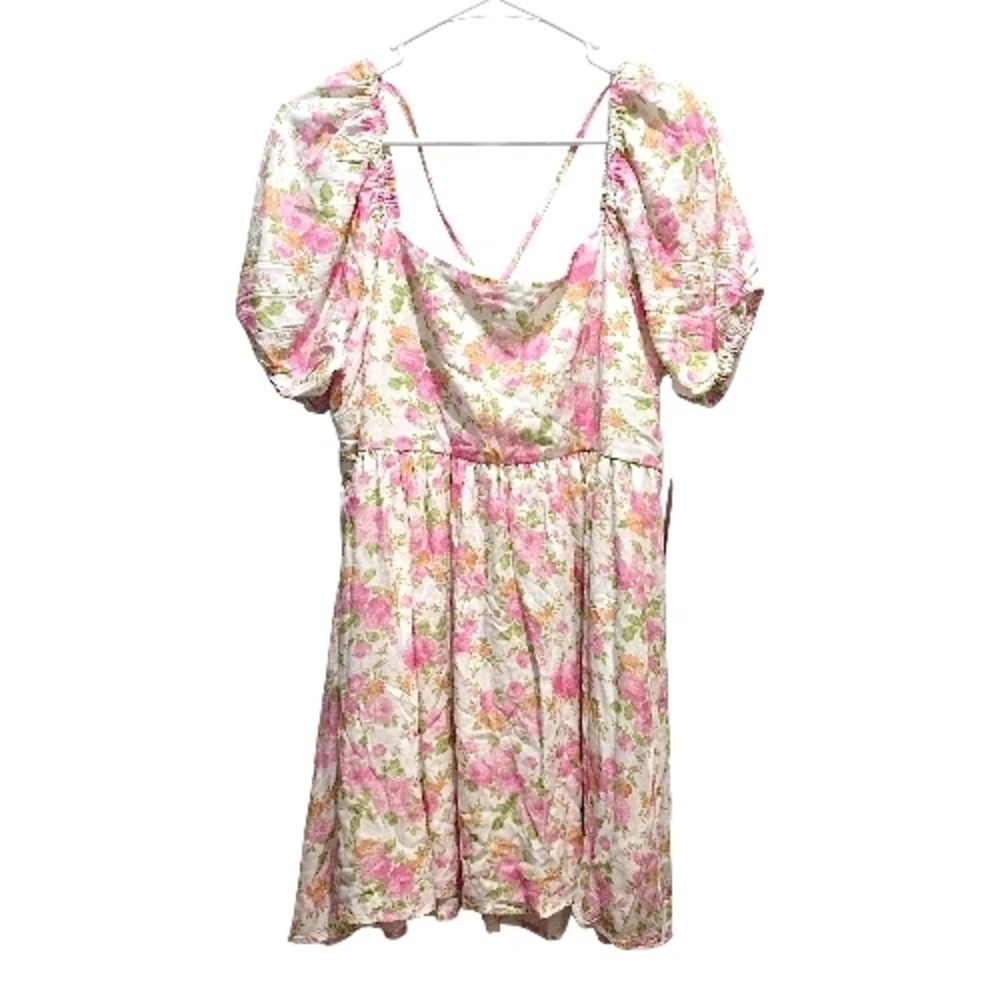 ARULA Pink and Green Floral Dress Size OX